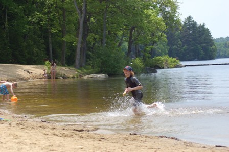 Tyler playing at Bare Hill Pond -- 2007