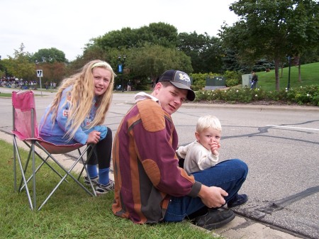 Children and I at a parade