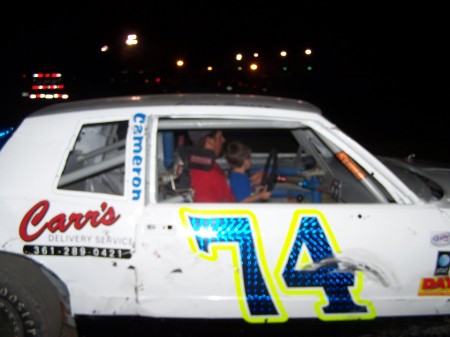 James & Cameron loading the race car