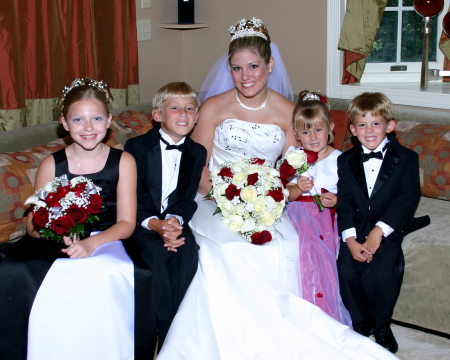 The kids in Melissa's wedding