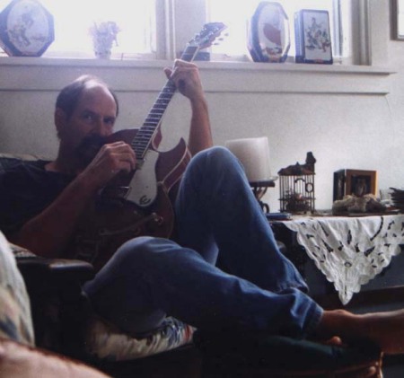 Playing my electric guitar, 2000.