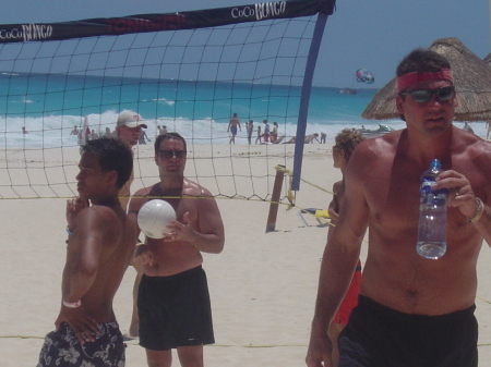 On the beach in Cancun