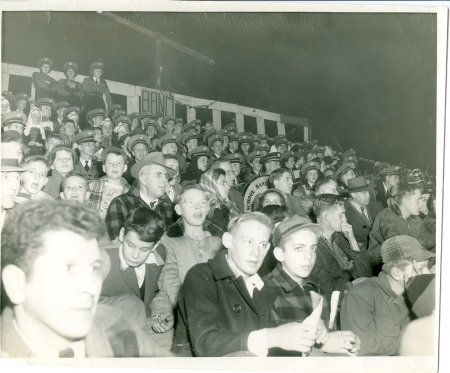 Bulldog Band in the bleachers '51 Football