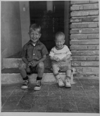 My brother Bruce and me on the left