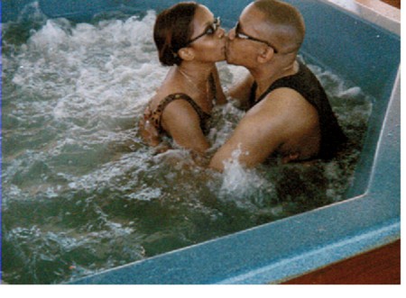 in the hot tub on a cruise