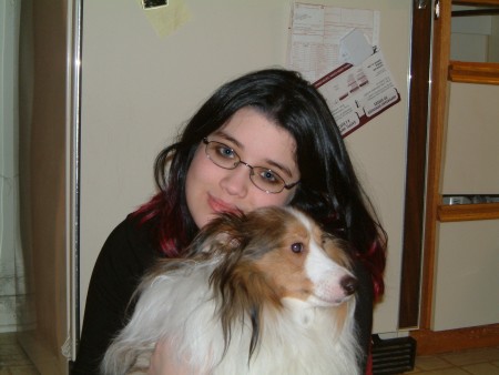 Daughter Nicole and Simon, her Sheltie