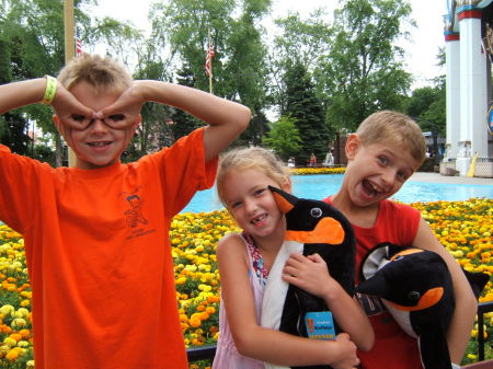 the three kids at Great America