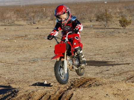 Jordan, 5 on his dirt bike