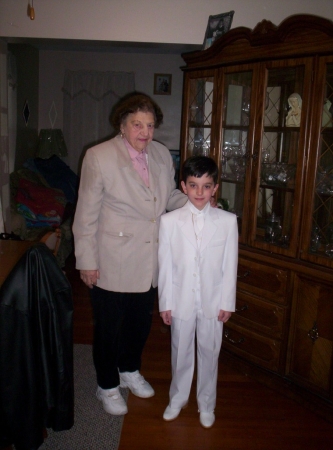 My Grams right before she passed away with Christophr at his communion in 2005