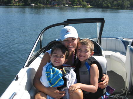 Boating this summer with my two boys.