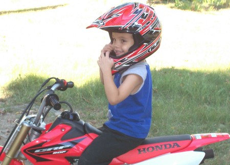 My son on his dirt bike