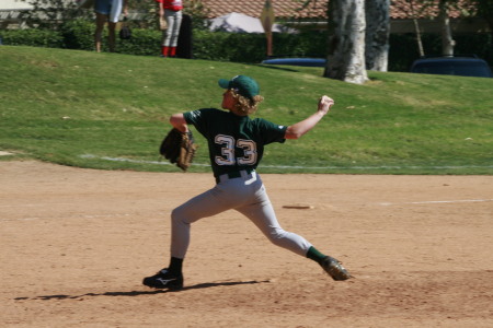 Justin pitching