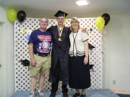 Melanie ,myself and Aaron her cousin on his graduation day