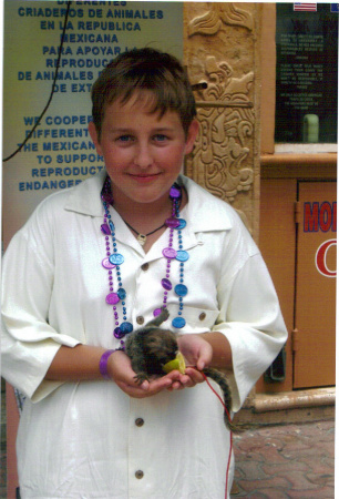 Collin with a monkey