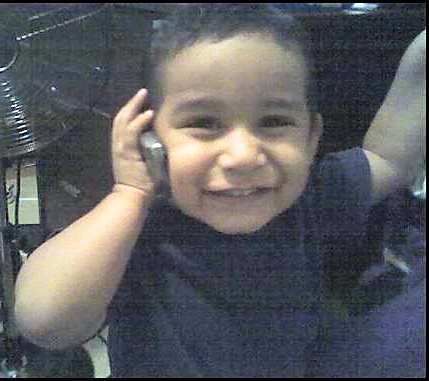 Talking on mommy's phone