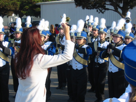 Working with a section of my band before their performance in the Holiday Bowl in San Diego, CA.  They won 1st place in ALL categories - Field Show, Parade Band, Jazz Band and Concert Band!