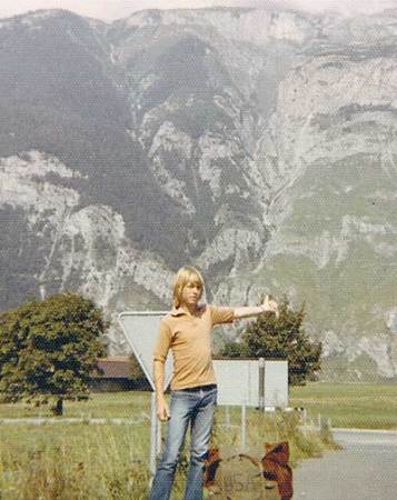 Hitching a ride in Austria in 1971.