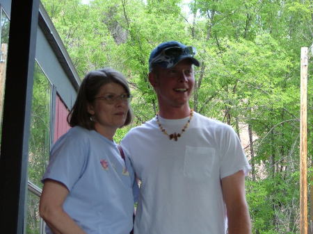 With my son at his home on the Animas River in Colorado