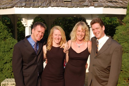 Andy, Liz (wife), Robin (sister-in-law), and Matt (brother)