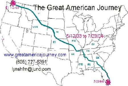 Map of Walk Across America