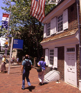Home of Betsy Ross who sewed the first flag