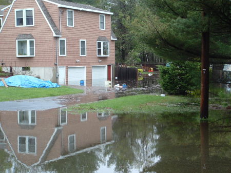 Our house during the 2006 floods in Salem, NH