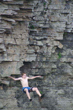 Ajay, cliff Jumping
