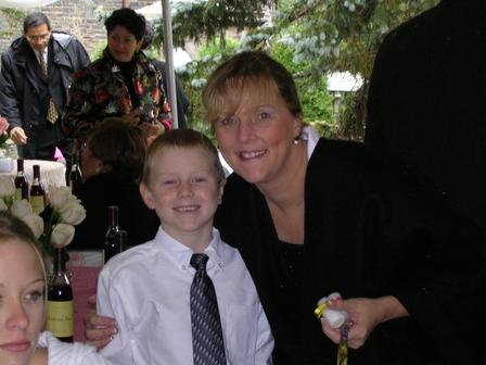 My son and I at my sister's wedding.  2004