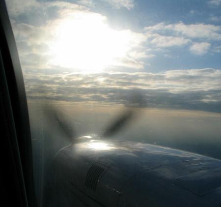 View from twin engine Piper.