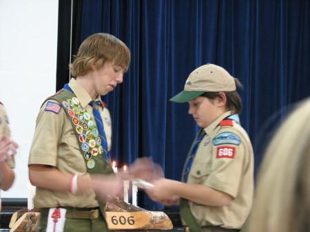 Joe getting his Second Class rank.