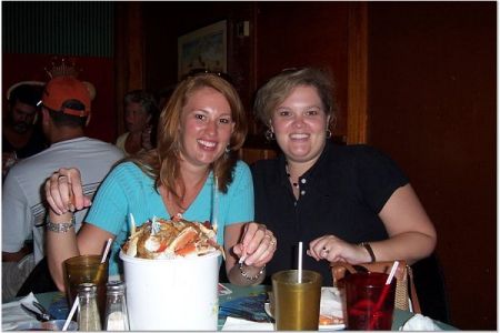 Crab legs with sister Tracy