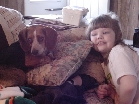 This my youngest daughter Victoria with our dog Kandy!