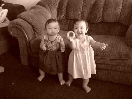my twin girls when they were 1
