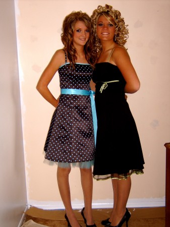 my two youngest daughter Samantha and CharLee Homecoming 2006