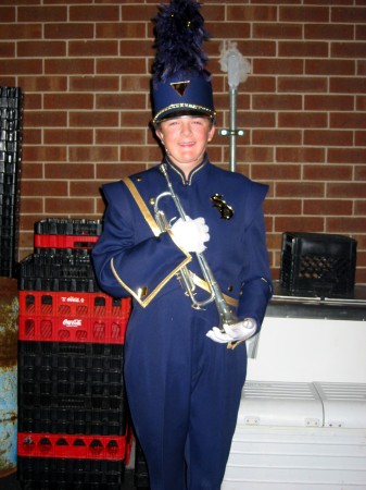 My son in his marching band uniform