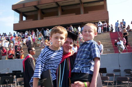 My 3 sons, Cody 12 and Brett 10 at Cason 's (19) 2006 High School Graduation at Rockdale County (GA) High School.