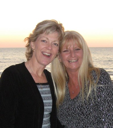 My friend Beth and I at the beach