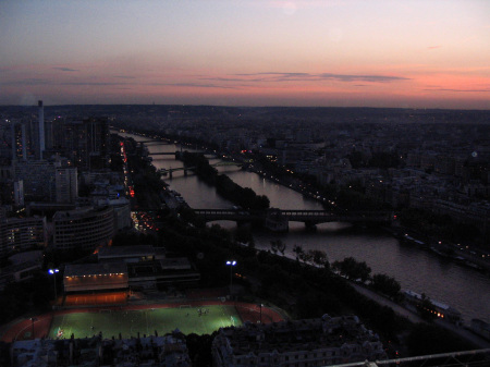 View of Paris & the Seine River from the 2nd floor of the Eiffel Tower