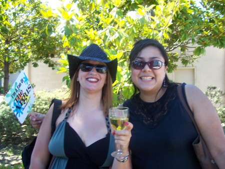 Me (the one wearing the hat) and my friend Tiffany at last years Fremont Art & Wine Festival.