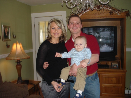 My husband Chad and I with our son Lane