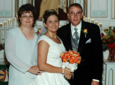 Colleen, Fred and Daughter Amy at Amy's wedding Sept 2004