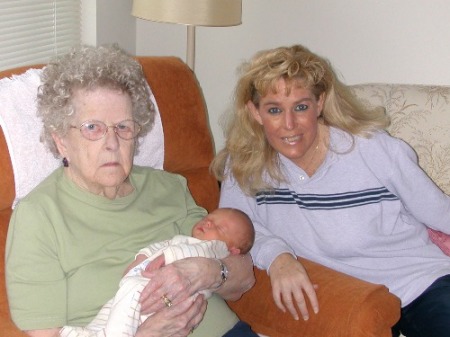 Me, my grandma, and my son   Aug 2006