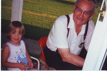 Stephanie and Grandpa in Choctaw 1998