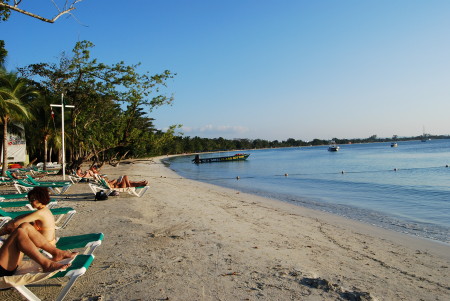The beach in front of our resort in Negril