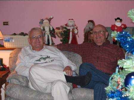 Dad and Uncle Jack at Christmas