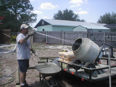 adding pool, deck, sprinklers and sod to yard