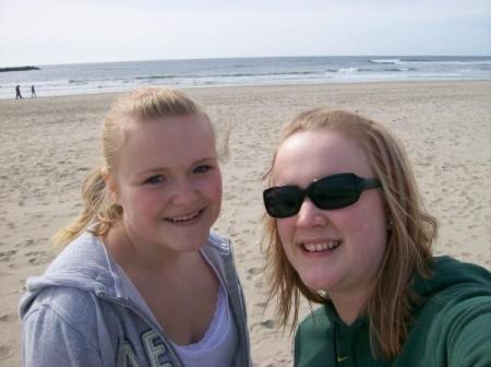 Terha and Alicia at the coast