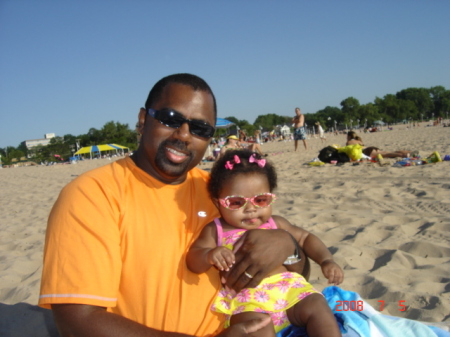 Mari and Daddy at the beach