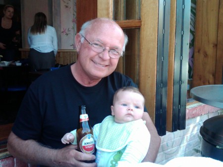 Lance and Sophie enjoying a beer