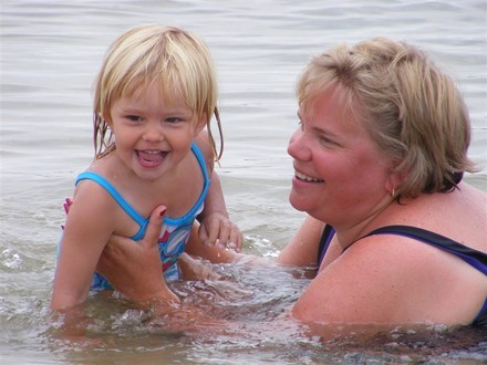 Molly & Mommy playing at Old Silver Beach 07